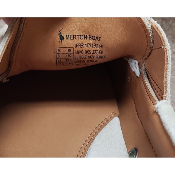 Polo Ralph Lauren Suede Merton Boat Shoe Size 9 Mens WORN ONCE Milkshake Brown main image 8